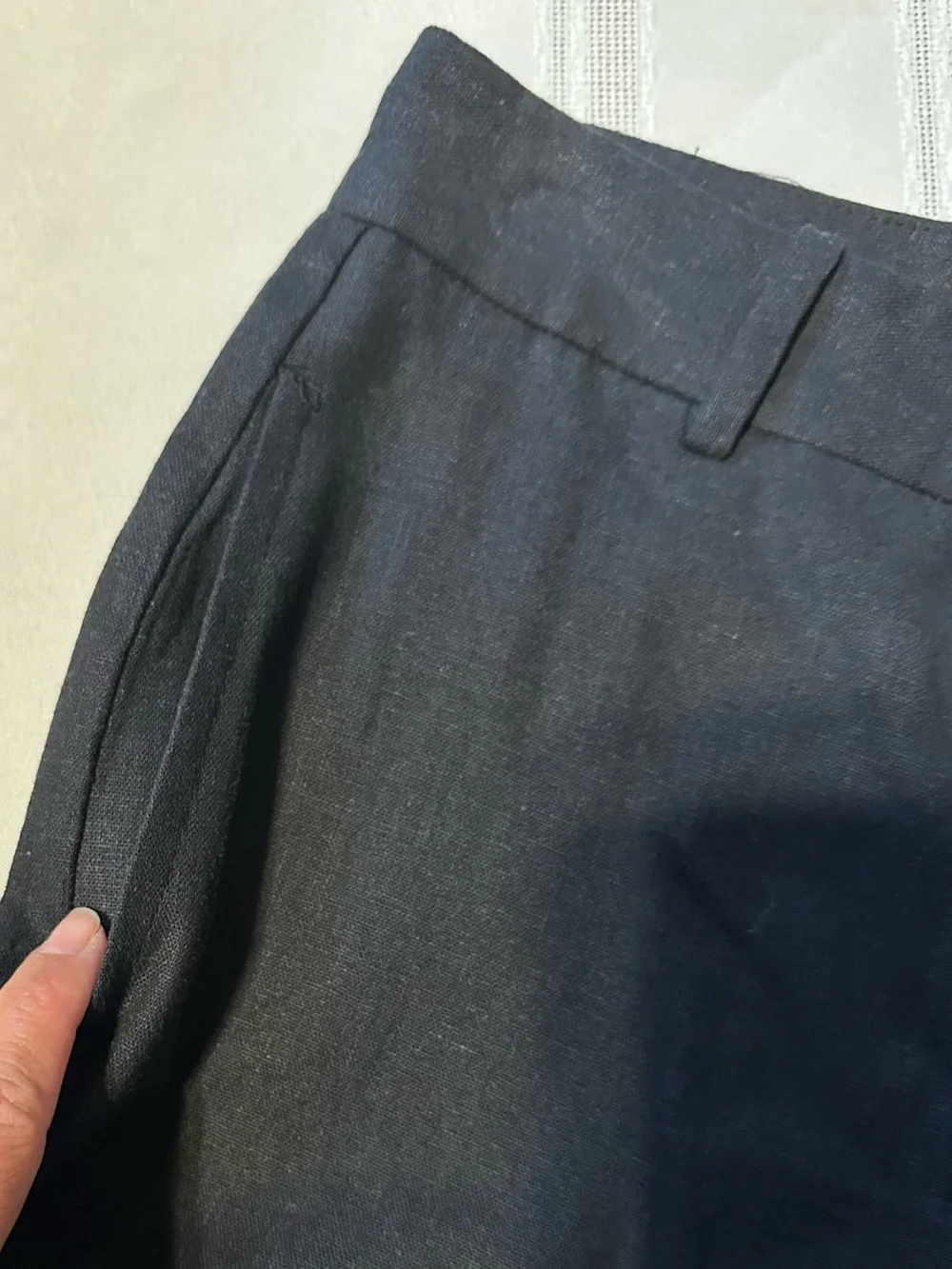 Zara Wide-Leg Linen Blend Trouser’s Black Size S NWOT